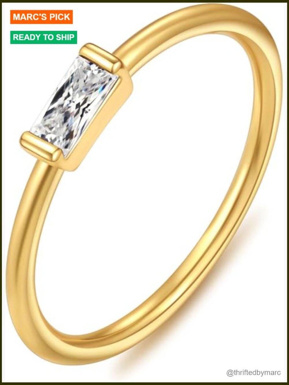 Dainty Stackable Birthstone Ring CZ Band Size 6-10
